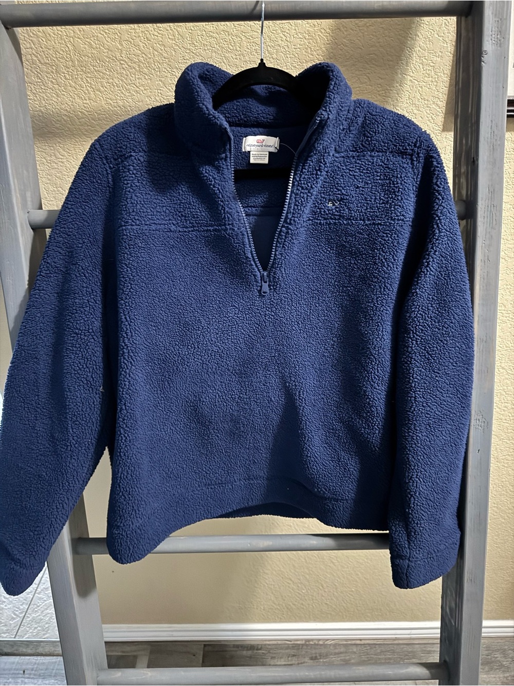 Vineyard Vines Navy Half-Zip Sherpa Pullover